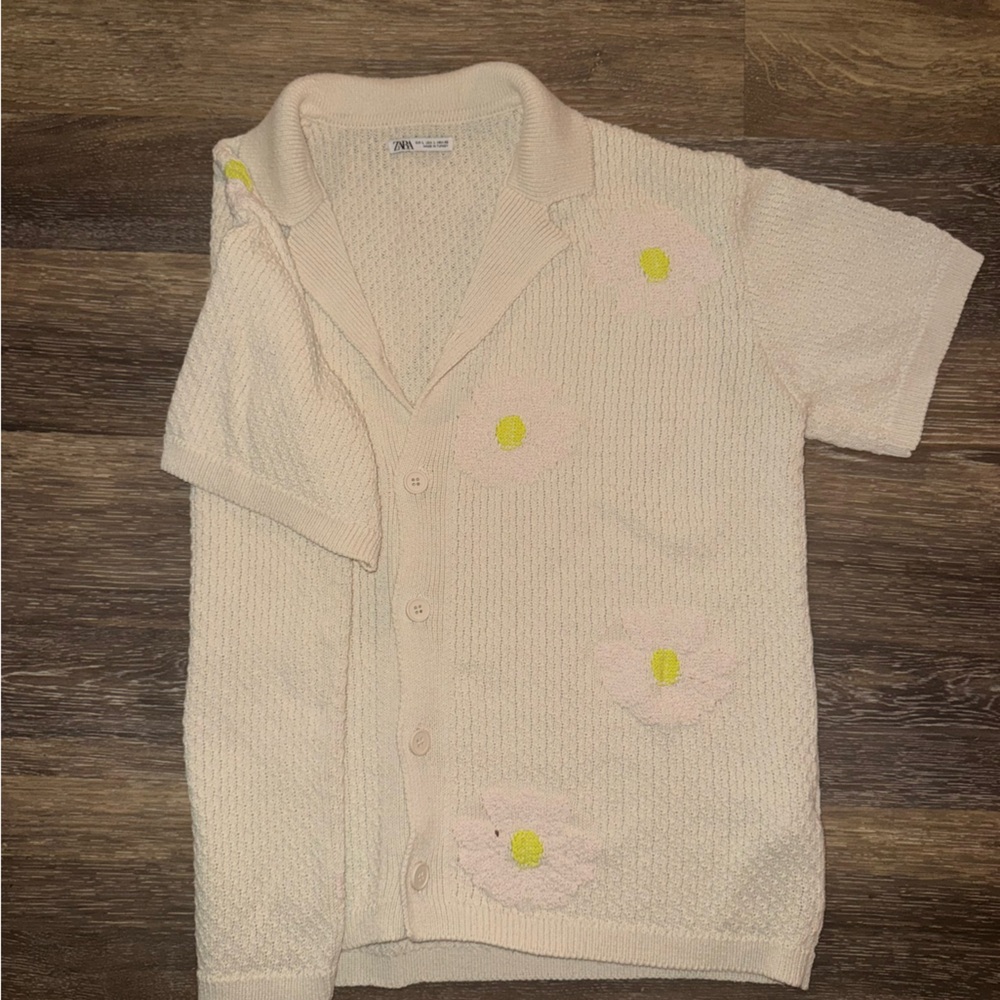 Zara Beige Knit Cardigan